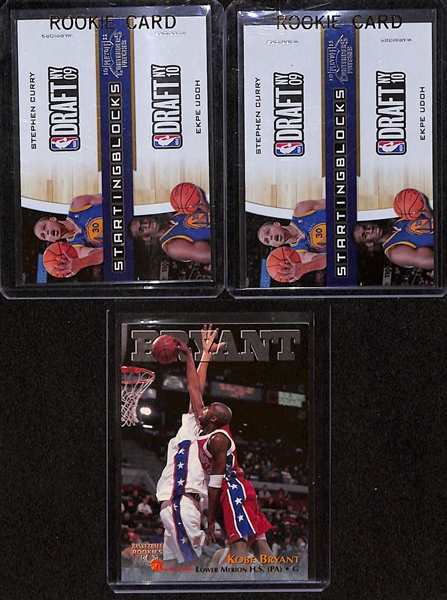 Lot of (9) Basketball Rookie Cards w. Magic Johnson, Kobe Bryant, Kevin Durant, and Stephen Curry