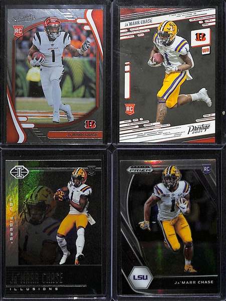 (26) 2021 Football Rookie Cards w. (3) Trevor Lawrence, (15) Ja'Marr Chase, Davis Mills & Brevin Jordan Autograph Rookies!