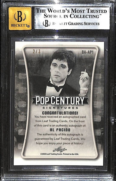 2020 Pop Century Metal Crystals Black Al Pacino Autograph Graded BGS 9 w. 10 Autograph #d 2/3