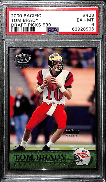 2000 Pacific Tom Brady #403 Draft Picks #ed/999 Graded PSA 6