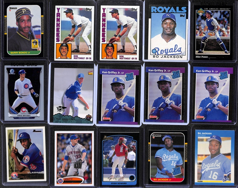 Lot of (170+) Baseball Mostly Rookies w. Mattingly, Puckett, Griffey Jr., Jackson, Jones and Many Others