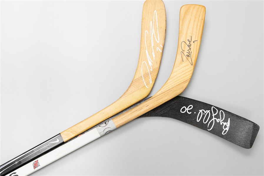 (3) Team Issued Autographed Hockey Sticks - Peter Forsberg (JSA Auction Letter)