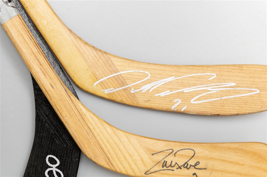 (3) Team Issued Autographed Hockey Sticks - Peter Forsberg (JSA Auction Letter)