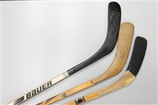 (3) Team Issued/Used Autographed Hockey Sticks - Keith Tkachuk, Mike Peca, and Brian Bellows (JSA Auction Letter) 