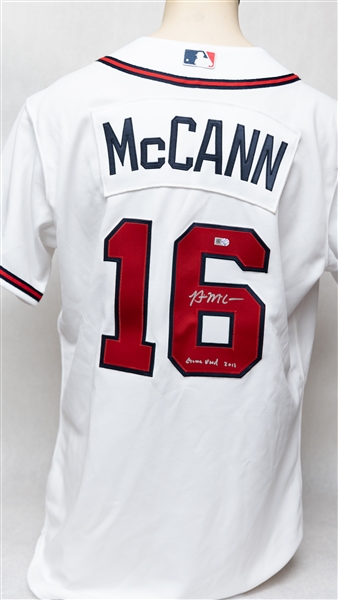 Lot Detail - Brian McCann Autographed Game Used Atlanta Braves Jersey (MLB  Cert)
