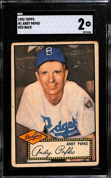 1952 Topps Andy Pafko (Card #1 in the Set!) Graded SGC 2 GD