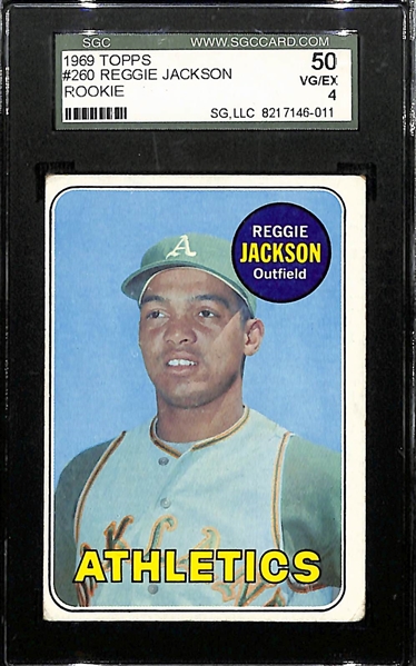 1969 Topps Reggie Jackson Rookie Card Graded SGC 4