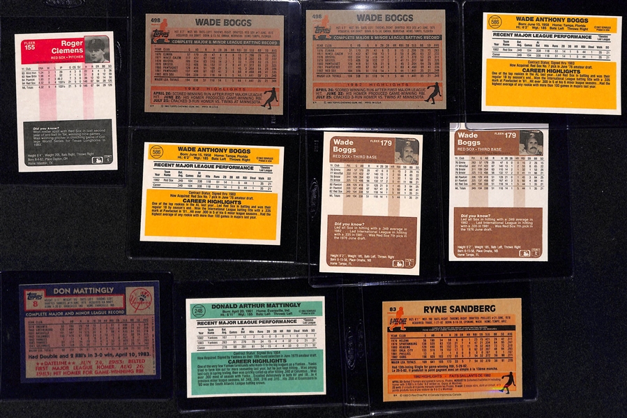 Lot of (40) 1980s Mostly Hall of Fame Rookie Baseball Cards w. Gwynn, Clemens, Boggs, Mattingly, and Others 