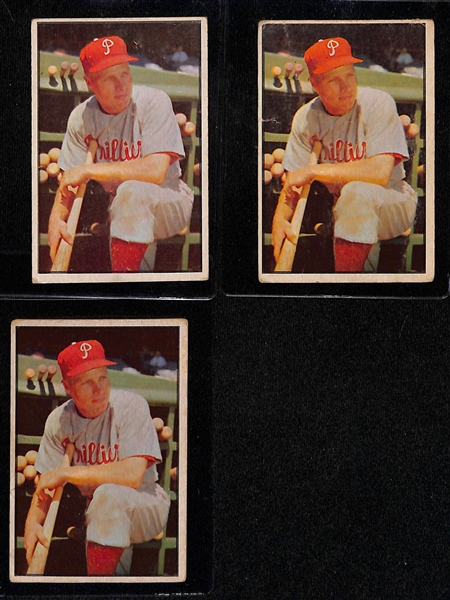 Lot of (19) 1950-55 Bowman Richie Ashburn Baseball Cards