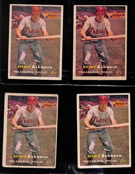 Lot of (19) 1950s Topps Richie Ashburn Baseball Cards