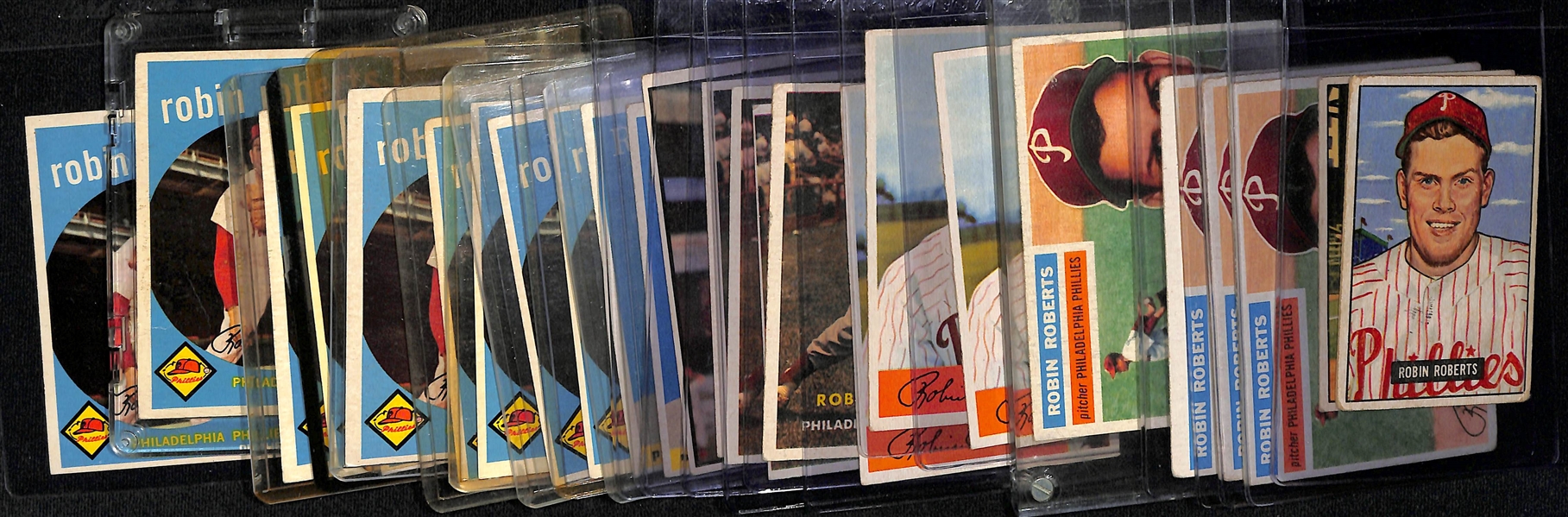 Lot of (26) 1950s Bowman and Topps Robin Roberts Baseball Cards