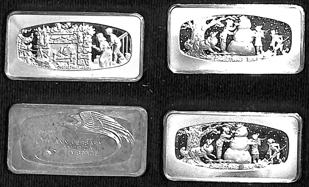 Lot of 10 Troy Ounces of Silver - (4) Bullion Bars and (2) Sports Coins