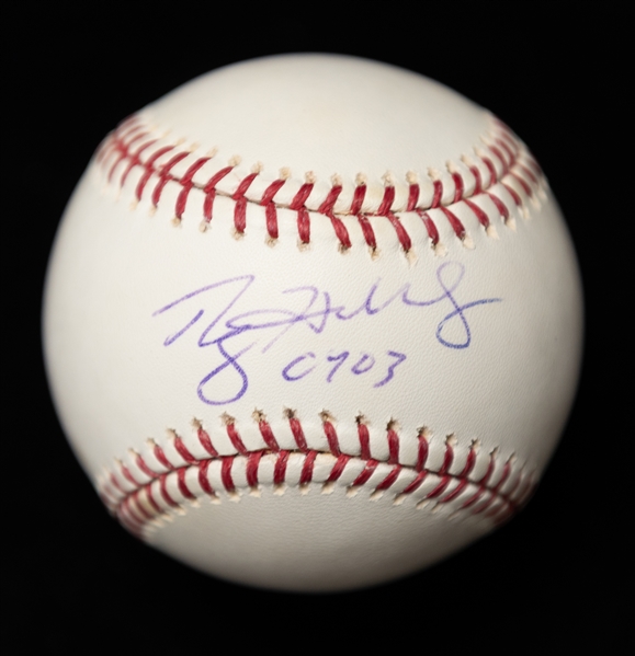 Roy Halladay Autographed Official Major League Baseball Inscribed CY 03 (JSA Auction Letter)