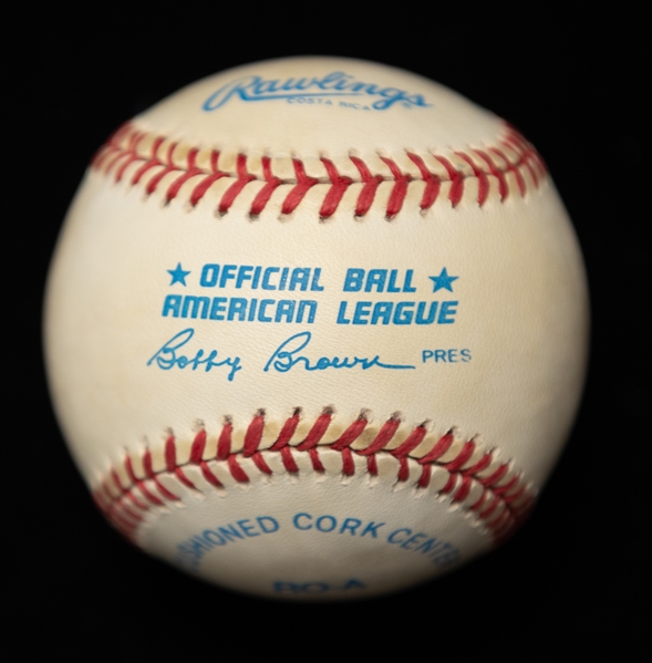 Joe DiMaggio Official American League Baseball Autographed On The Sweet Spot (JSA Auction Letter)