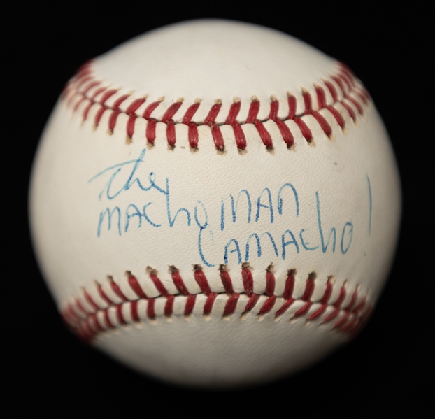Lot of (3) Signed Baseballs of HOF Boxers  w. Hector Camacho, Jake LaMotta, and Thomas Hearns (JSA Auction Letter)