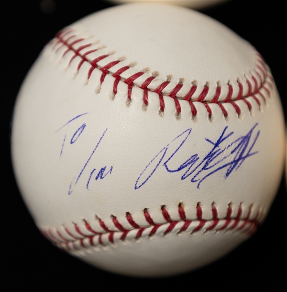 Lot of (4) Signed Mixed Sport an Celebrity Baseballs w. Kelsey Grammar, Jake LaMotta, an Others (JSA Auction Letter)