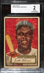 Iconic 1952 Topps Jackie Robinson #312 Graded Beckett BVG 2 GD