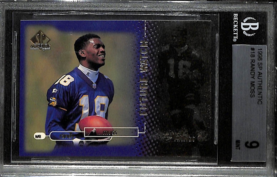 1998 SP Authentic Randy Moss Rookie #d /2000 Graded BGS 9