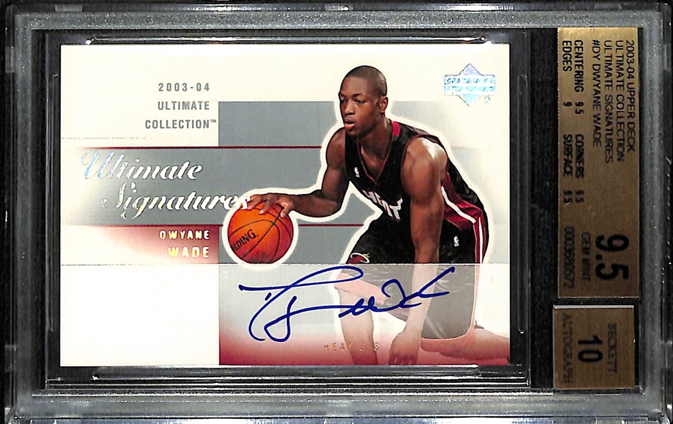 2003-04 Ultimate Collection Dwayne Wade Signatures Autograph Graded BGS 9.5 w. 10 Auto