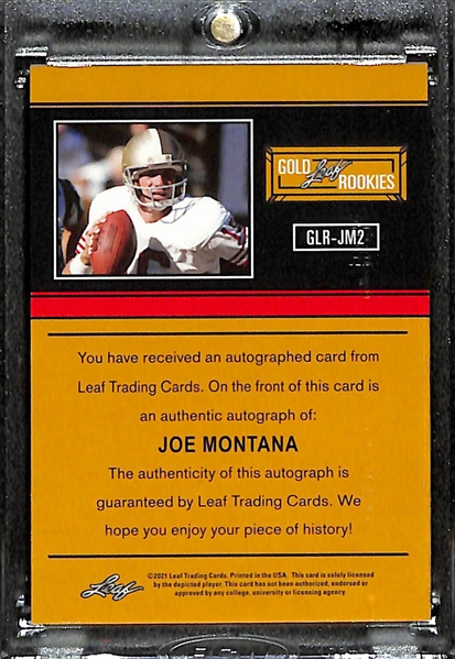 2021 Leaf Memories Joe Montana Retro Autograph Card #ed 75/99