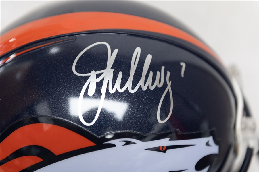 John Elway Signed Full-Size Denver Broncos Football Helmet (Mounted Memories COA)