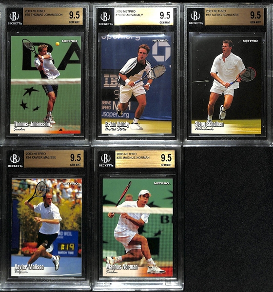 (10) Gem Mint Graded Sports Rookie Cards w. 1998 Finest Vince Carter (PSA 10), 1987 Mark McGwire PSA 10, & (10) NetPro Tennis Cards (Inc. Anna Kournikova)