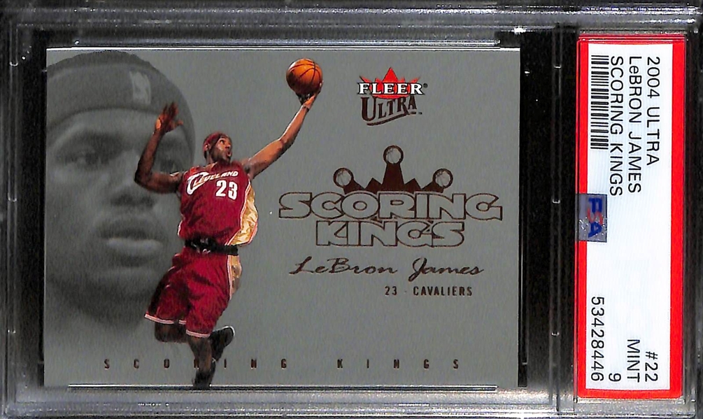 LeBron James Lot - 2002 Sage Pangos Rookie (BGS 9.5), 2002 Rookie Review, 2004 Ultra Scoring Kings PSA 9