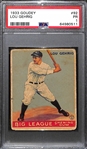 1933 Goudey Lou Gehrig #92 Graded PSA 1