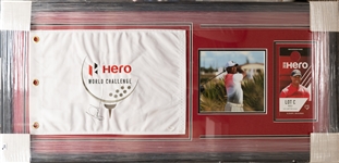 Tiger Woods Signed Hero Challenge Golf Flag - Nicely Framed Display (Full JSA LOA)