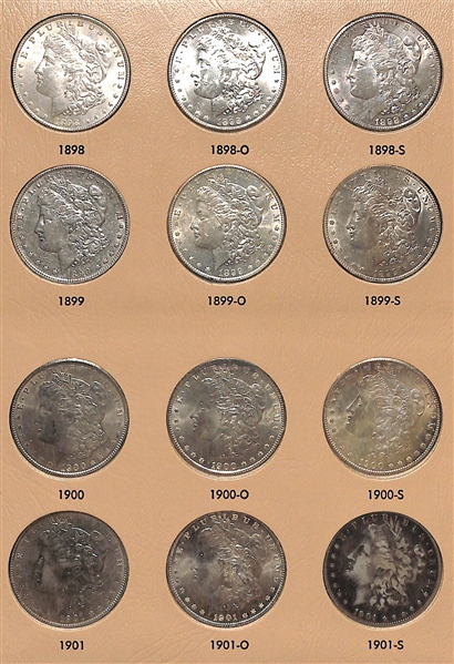 Lot of (12) Morgan Silver Dollars from 1898 to 1901-S w. 1898-S