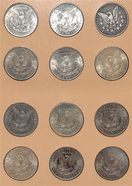 Lot of (12) Morgan Silver Dollars from 1898 to 1901-S w. 1898-S