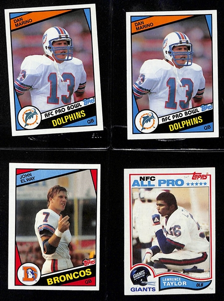 Lot of (4) 1980s Rookie Cards w. (2) Dan Marino, John Elway, and Lawrence Taylor
