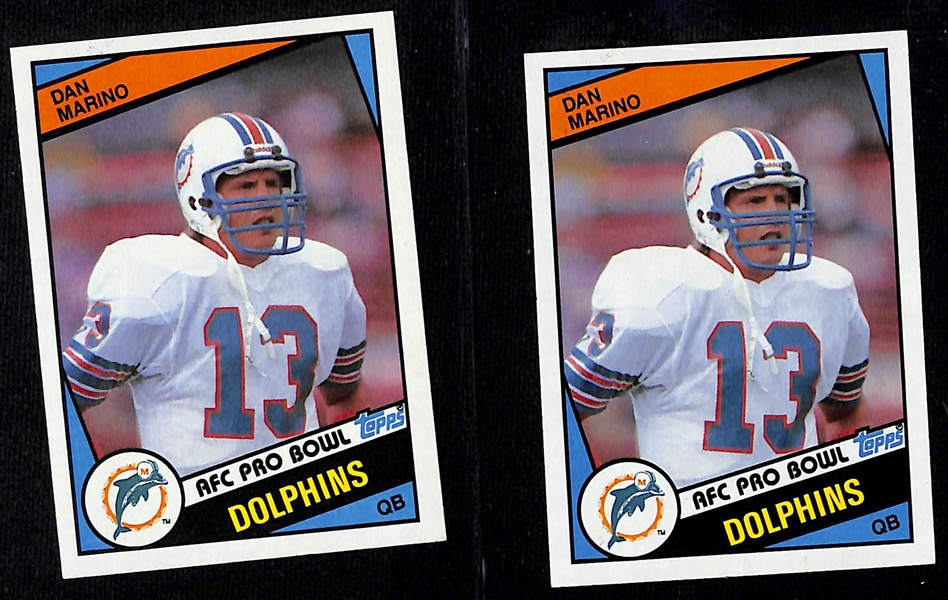 Lot of (4) 1980s Rookie Cards w. (2) Dan Marino, John Elway, and Lawrence Taylor