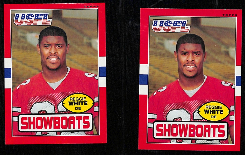 Lot of (11) Topps Reggie White Rookie Cards w. (2) 1985 USFL