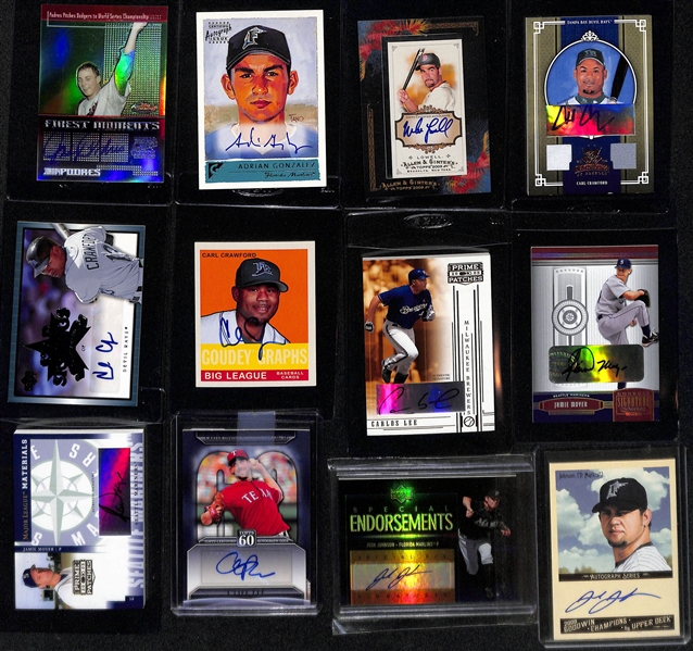 Lot of (50+) 1996-2013 Autographed Baseball Cards w. Snider, Marichal, Lyle, Rolen, Lee, and Others