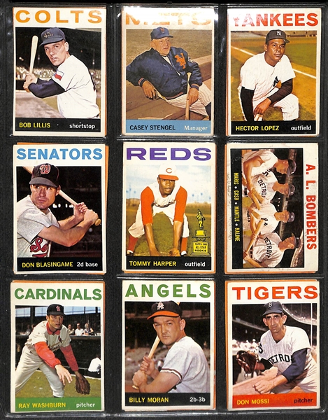 1964 Topps Baseball Partial Set (249 Cards of 587) w. Pete Rose 2nd Year Card