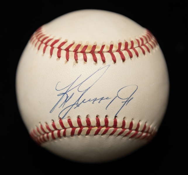 Lot of (2) Ken Griffey Jr. Official American League Autographed Baseballs (JSA Auction Letter)