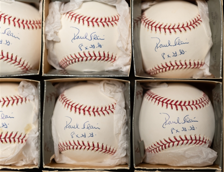 Lot of (12) Paul Blair Official Major League Baseballs w. Inscription 8 x GG (JSA Auction Letter)