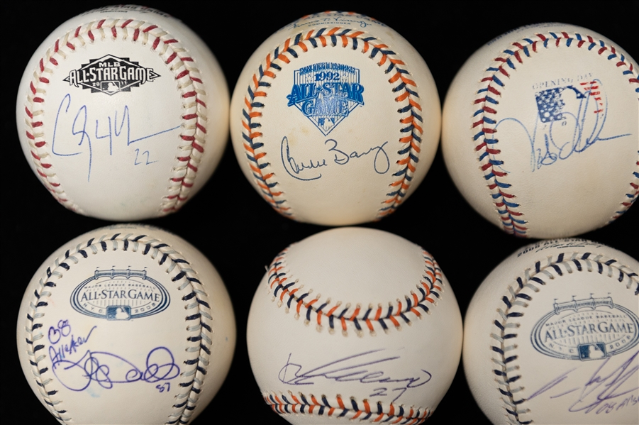 Lot of (8) Autographed Mostly Official All-Star Baseballs w. Vladimir Guerrero Sr. & Clayton Kershaw (JSA Auction Letter) 