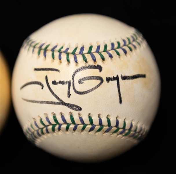 Lot of (2) Autographed All-Star Baseballs w. Tony Gwynn and Richie Ashburn (JSA Auction Letter)