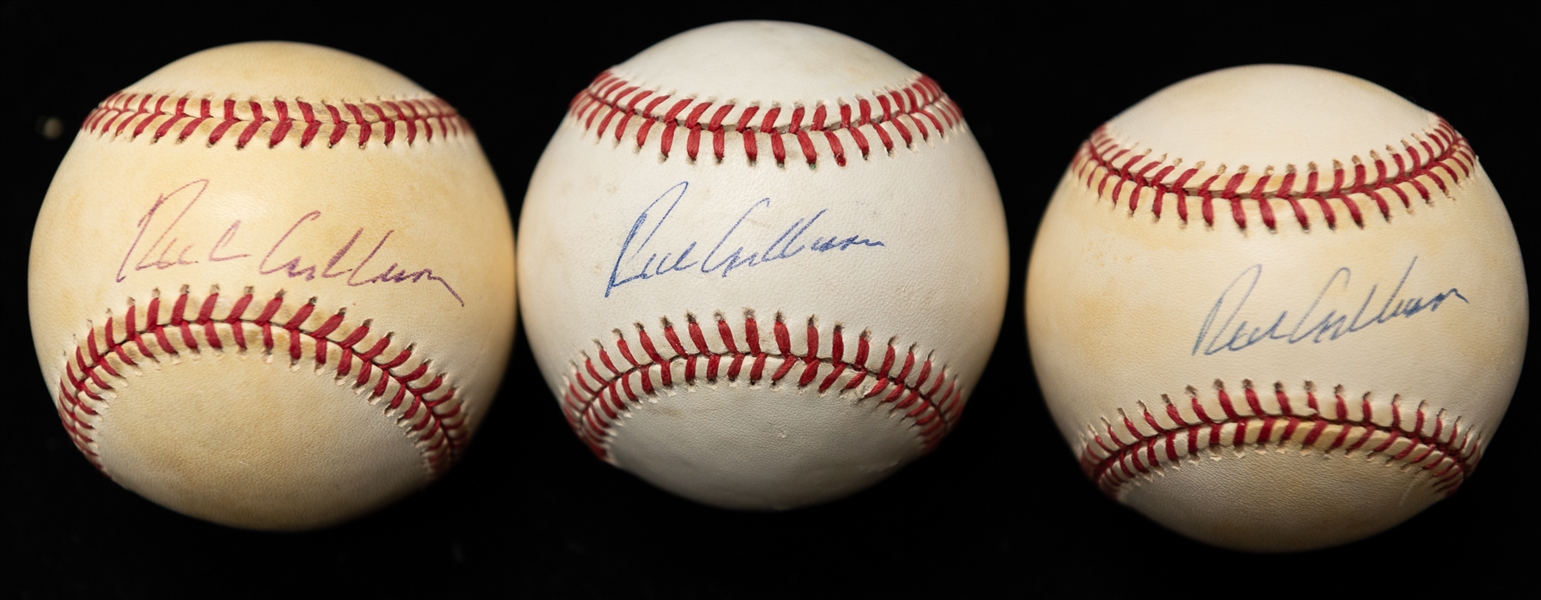 Lot (3) Richie Ashburn Autographed baseballs (JSA Auction Letter)