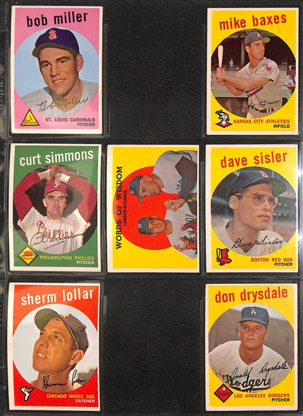 1959 Topps Baseball Partial Set (Approx 400 of 572 Cards) w. Yogi Berra