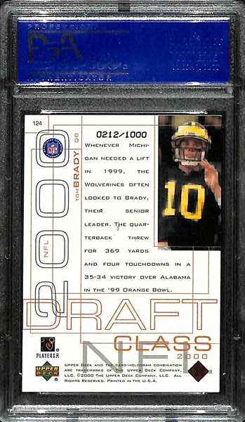 2000 Upper Deck Pros & Prospects Tom Brady #124 Rookie #ed 212/1000 Graded PSA 9 Mint!