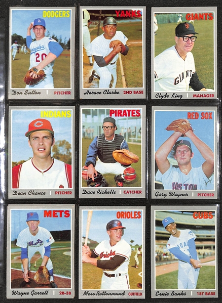 1970 Topps Baseball Partial Set (Approx 600 of 720 Cards - Almost 85% of Set) w. Aaron & Clemente