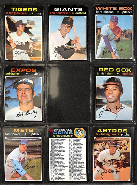  1971 Topps Baseball Partial Set (600+ of 752 Cards) w. Pete Rose