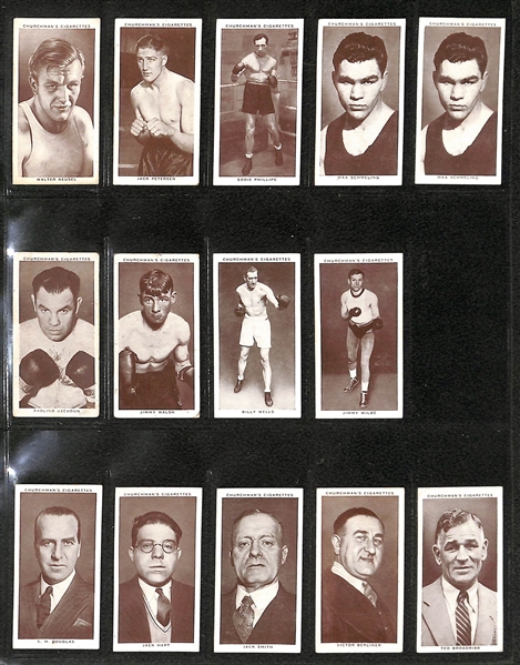 Lot of (100+) 1910-1951 Boxing Cards (Hassan, Mecca, Churchman, Goudey, Ringside) w. 1948 Goudey James Jeffries