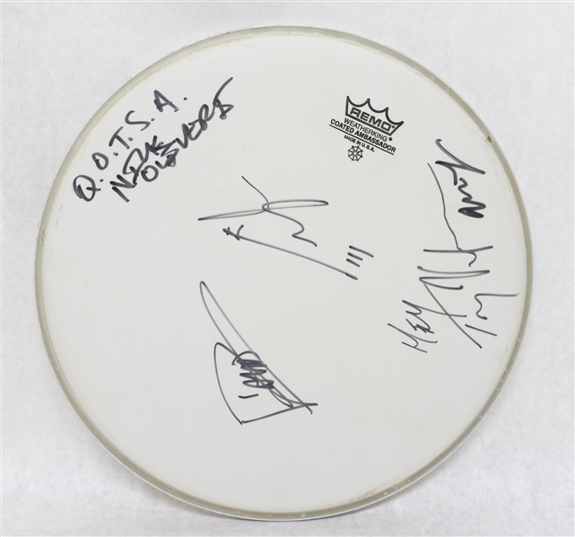 Lot of (3) Signed Drum Heads by Bands Garbage, Queens of the Stone Age, & Wayne Coyne from Flaming Lips (JSA Auction Letter)