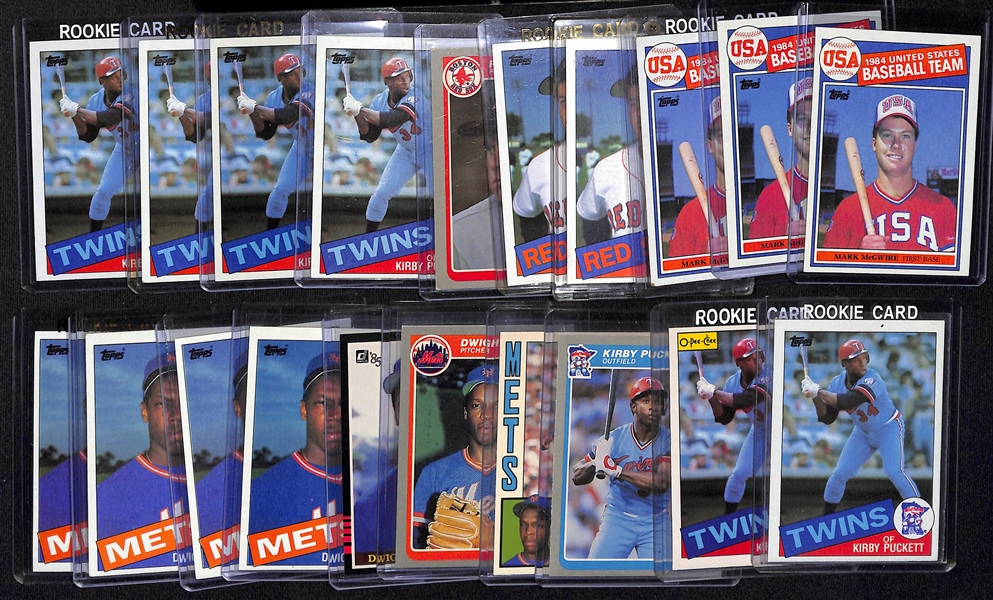 Lot of (20) 1984-85 Baseball Rookie Cards w. McGwire, Clemens, Puckett, and Gooden