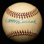Connie Mack Autographed Official National League Ford Frick Baseball On The Sweet Spot - JSA LOA