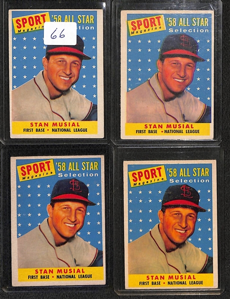 Lot of (10) 1958 Topps Stan Musial All Star Cards